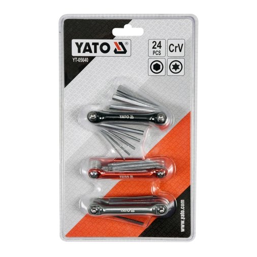 [YT05640] ⬡ Foldup key HEX, INCH, TORX set 24pcs (YT05640, YATO)