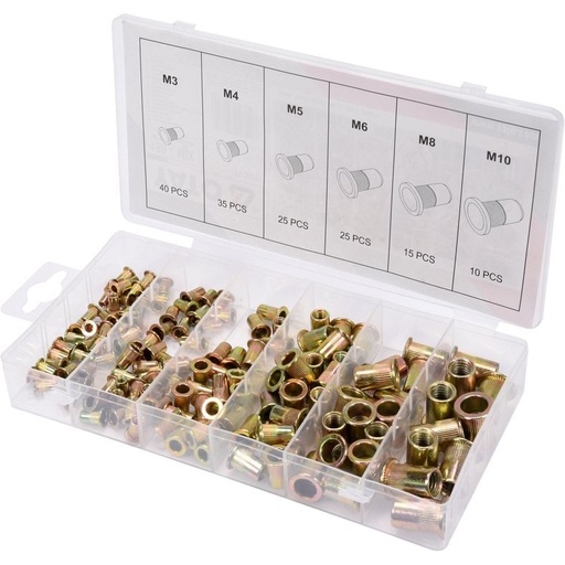 [YT36481] ⬡ Steel nut rivets M3-M10, 150pcs (YT36481, YATO)