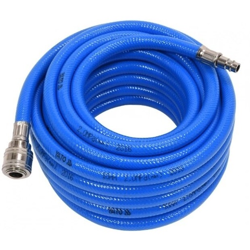 [YT24225] ⬡ PVC gaisa šļūtene ar ātrajiem savienojumiem Ø10 x 14 mm, 20 m (YT24225, YATO)
