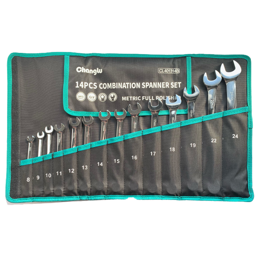 [CL401314B] ⬡ Combination wrench set 14pcs (8-24mm) (CL401314B, CHANGLU TOOLS)