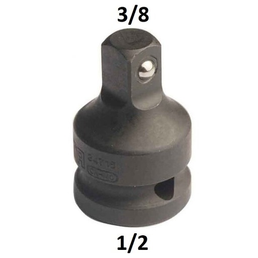 [S34716] ⬡ 1/2" Dr. Impact adapter 1/2"(F) - 3/8"(M) (S34716, SATA)