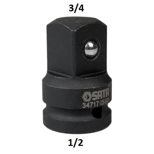 [S34717] ⬡ Smūginis adapteris 1/2" 1/2"(F) - 3/4"(M) (S34717, SATA)