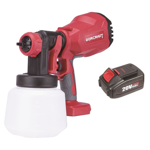 [CSGS20LIA] ⬡ Li-ion Cordless Spray Gun Ø1.8mm, Ø2.6mm WORCRAFT 20V LI-ION (CSGS20LIA, WORCRAFT)