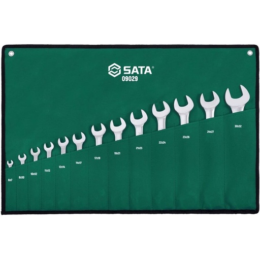 [S09029] ⬡ Atvirų raktų rinkinys (13 vnt.) (6-32 mm) (S09029, SATA)