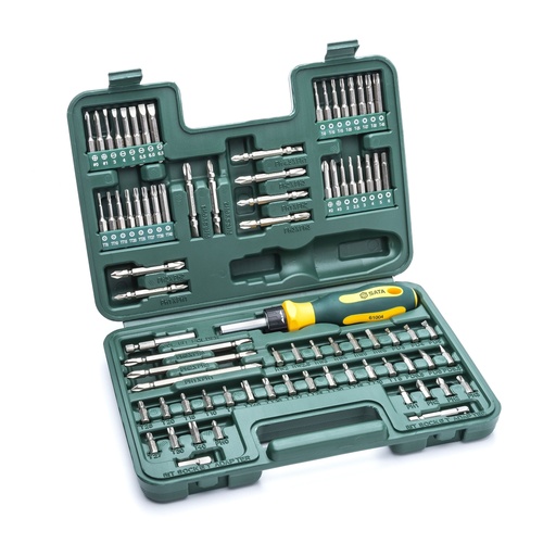 [S09326] ⬡ Atsuktuvo antgalių rinkinys 80 vnt. (IMBUS, TORX, SPLINE) (S09326, SATA)