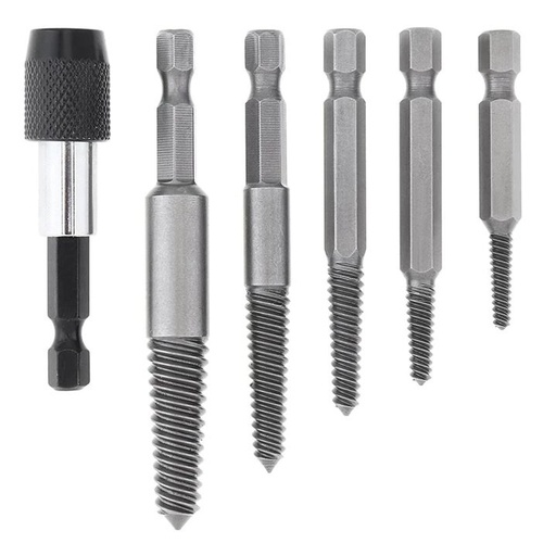 [CL705963] ⬡ Užlūžusių varžtų išsukėjų rinkininys 1/4" HEX 6vnt. (smulkus sriegis) (CL705963, CHANGLU TOOLS)