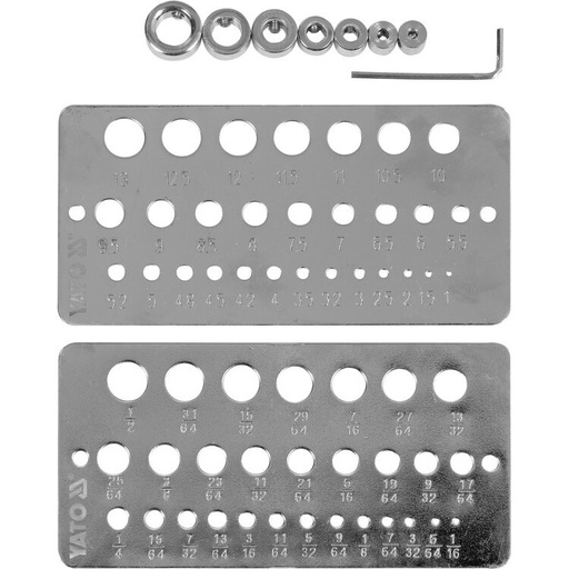 [YT44095] ⬡ Drill gauge/ depth stop set 10pcs. (1.0-13.0mm) (YT44095, YATO)