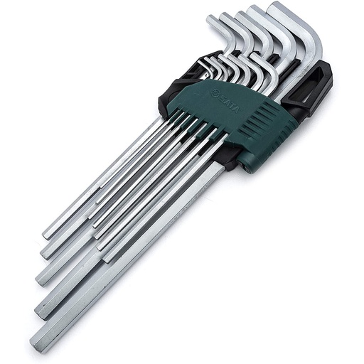 [ST09104SJ] ⬡ Hex key long ball point set 12pcs (1/16"-3/8") (S.A.E) (ST09104SJ, SATA)