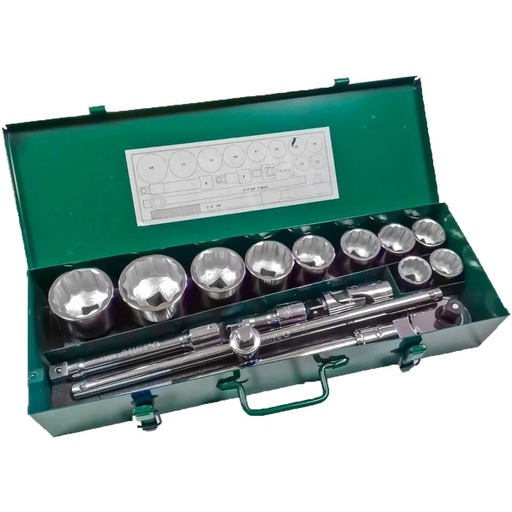 [S09148] ⬡ Galvučių rinkinys 3/4" 15 vnt. (SAE) (S09148, SATA)
