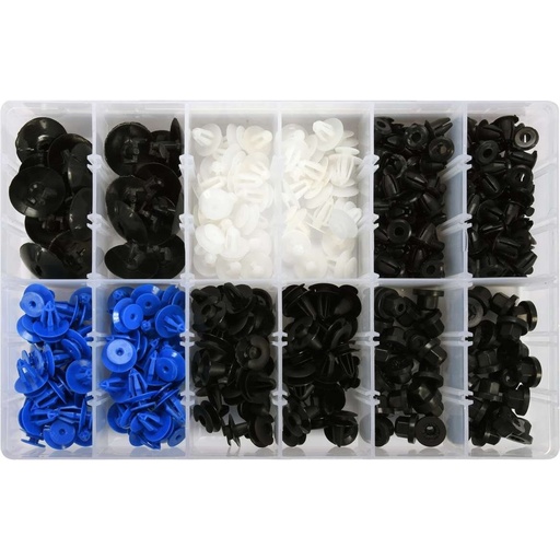 [YT06652] ⬡ Plastic Push-Type Clip Assortment (300pcs) Opel (YT06652, YATO)