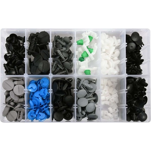 [YT06654] ⬡ Plastic Push-Type Clip Assortment (308pcs) Fiat (YT06654, YATO)