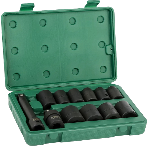 [S09008] ⬡ Smūginių galvučių SAE rinkinys 1/2" 12 vnt. (S09008, SATA)