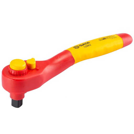 [S12983] ⬡ 1/2" Dr. Quick-release teardrop ratchet insulated VDE 36TH (S12983, SATA)