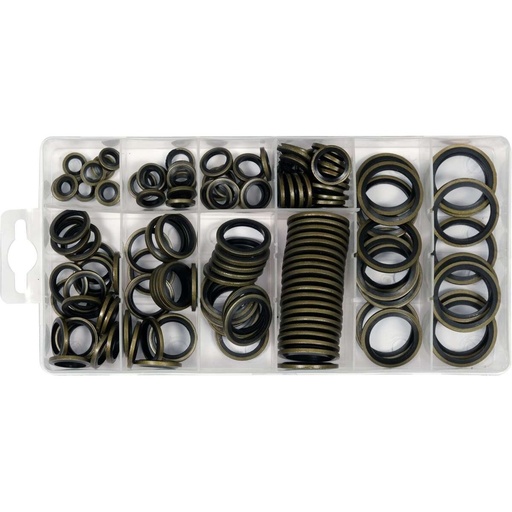 [YT068582] ⬡ Metal and rubber washers set (150pcs) (YT068582, YATO)