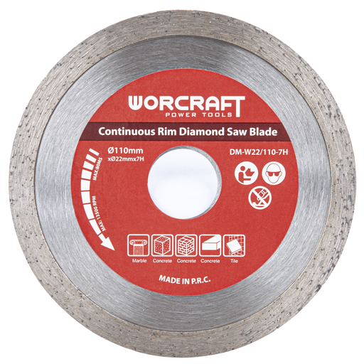 [DMW221107H] ⬡ Deimantinis pjovimo diskas, skirtas MC14-110A, 22.23x110 mm WORCRAFT (DMW221107H, WORCRAFT)
