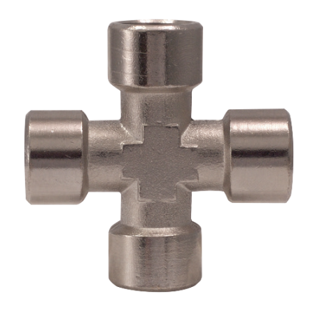 [2C38] ⬡ '+' type connector F. Internal thread 4-way 3/8" (2C38, OMG GHIOTTO)