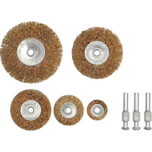 [06990] ⬡ Wire brush with shank set 5pcs (06990)