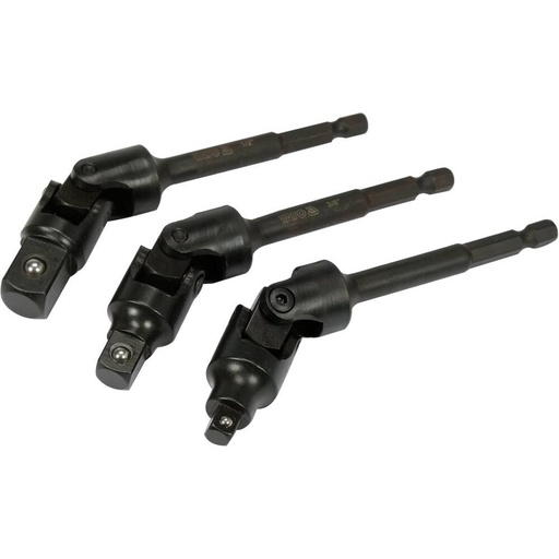 [YT04641] ⬡ 1/4" + 3/8" + 1/2" Dr. Drill socket swivel adapter set 3pcs (YT04641, YATO)