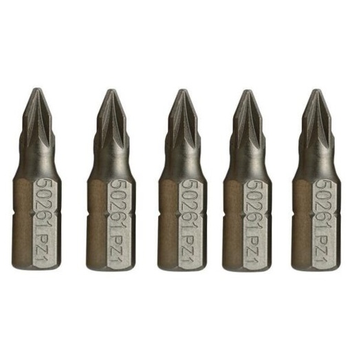 [SC59262] ⬡ 1/4" (6.3mm) Dr PZ bit, 5pcs. PZ #2 x 25mm (SC59262, SATA)