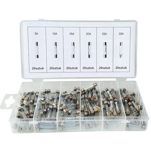 [KD1302] ⬡ Glass fuse set 120pcs 5-30A (KD1302)