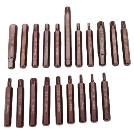 [PJCL10214019] ⬡ 3/8" Dr. 30L TORX/SPLINE/IMBUS bits 5pcs H12 (PJCL10214019, CHANGLU TOOLS)