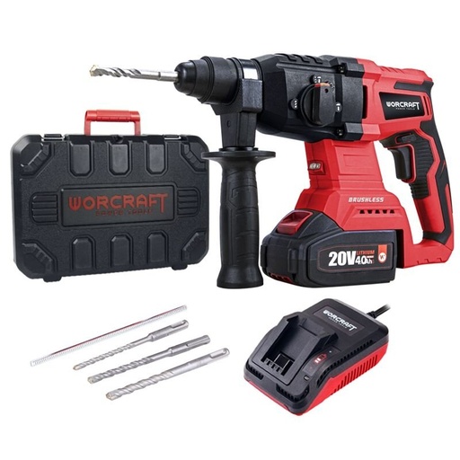 [CRHS20LiBAM] ⬡ Li-ion Cordless rotary hammer WORCRAFT 20V (plastic box) (CRHS20LiBAM, WORCRAFT)