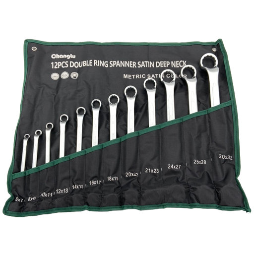 [CL100812] ⬡ Double ended double deep offset ring spanner set 12pcs (6-32mm) (CL100812, CHANGLU TOOLS)