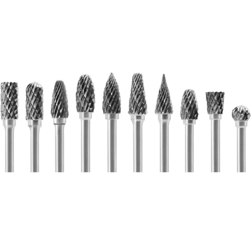 [GX306XX610] ⬡ Carbide rotary burrs set Ø6x3mm 10pcs (GX306XX610)