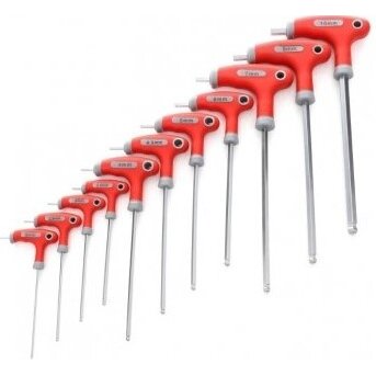 [KRKTW02] ⬡ T-Handle ball point hex key set 2-10mm 11pcs (KRKTW02)