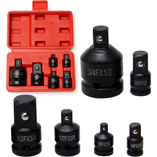 [KRKCS01] ⬡ 1/4" + 3/8" + 1/2" + 3/4" smūginių adapterių rinkinys 6 vnt. (KRKCS01)