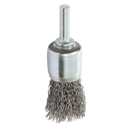 [YL320025S] ⬡ End brush, crimped wire brush with shaft 25mm stainless steel (YL320025S)