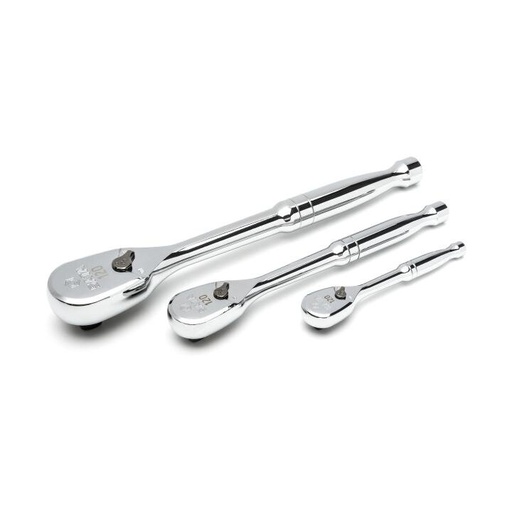 [ST13975] ⬡ Dr. Quick-release ratchet (oval head, metal handle) set 3pcs, 60 teeth 120XP (ST13975, SATA)
