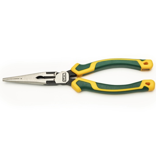 [ST70122D] ⬡ High leverage long nose combination pliers 220mm (ST70122D, SATA)