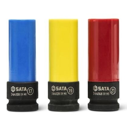 [ST09142G] ⬡ Ilgų smūginių galvučių rato veržlėms rinkinys 1/2" 3 vnt. (ST09142G, SATA)