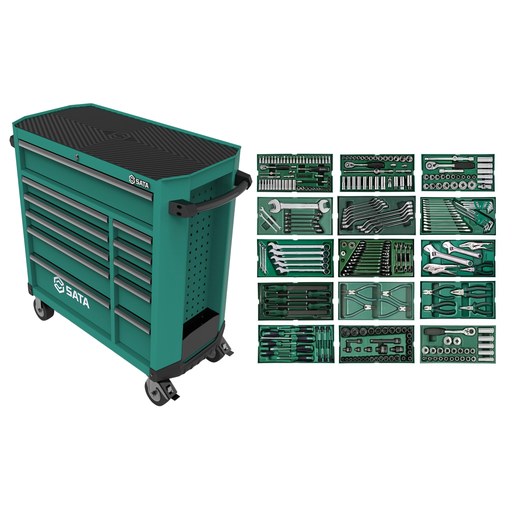 [ST95114G1] ⬡ Roller cabinet 11 drawers PRO with tool set trays, 300pcs (ST95114G1, SATA)