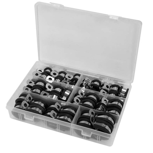 [YT067834] ⬡ Press on clamps with rubber set 52pcs (6-19mm) (YT067834, YATO)