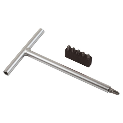 [GB9000] ⬡ T formos rankena + JIS 1/4" antgalių rinkinys, 6 vnt. (GB9000, ELLIENT TOOLS)
