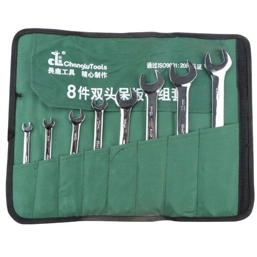 [CL401408] ⬡ Atvirų raktų DIN3110 rinkinys 8 vnt. (6-24 mm) (CL401408, CHANGLU TOOLS)