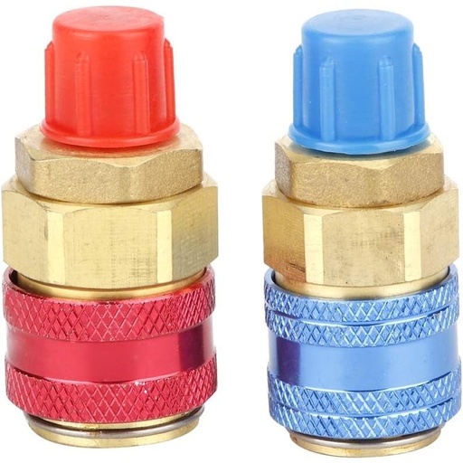 [MHR11336] ⬡ AC R134A quick coupler (copper) 1/4'' male port high/low 2pcs (MHR11336)