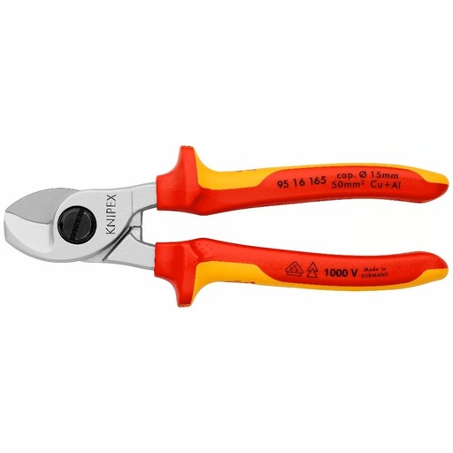 [9516165] ⬡ Kabelio kirpimo žirklės elektrikui VDE 165mm KNIPEX (9516165, KNIPEX)
