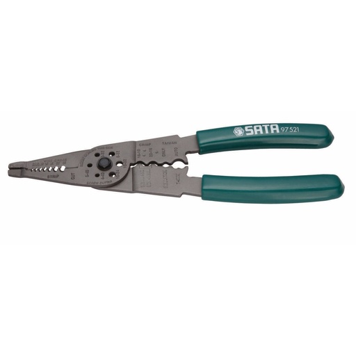 [ST97521ST] ⬡ Laidų izoliacijos nuėmimo ir užspaudimo replės 200 mm (ST97521ST, SATA)