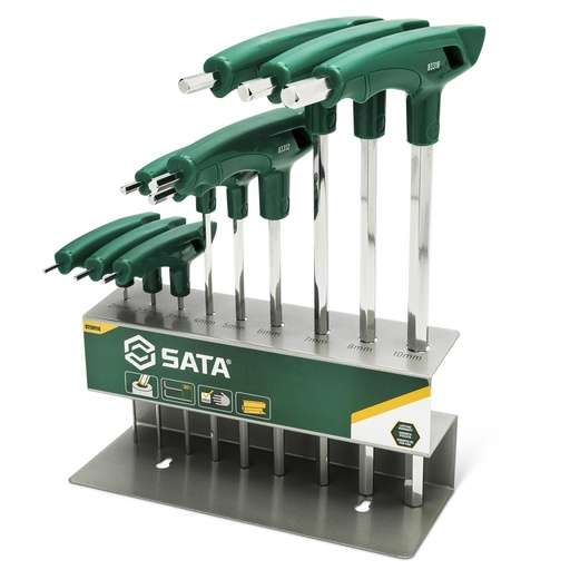[ST09118] ⬡ T-Handle hex key set 2-10mm 9pcs (ST09118, SATA)