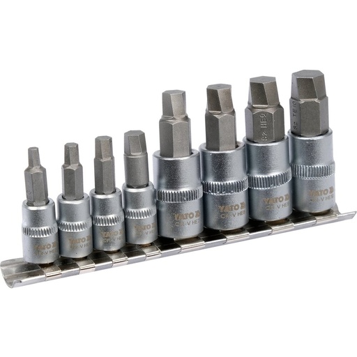 [YT04580] ⬡ Ištraukiklių rinkinys 8 vnt. (storas) 1/4", 3/8" šešiabriaunė(HEX) (YT04580)