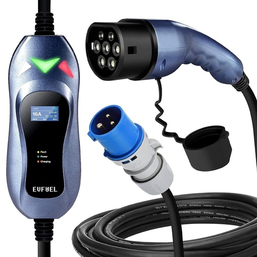 [BCEV16P1ST] ⬡ Mobile EV charger 3.6kW 16A EVFUEL Type 2 (BCEV16P1ST)