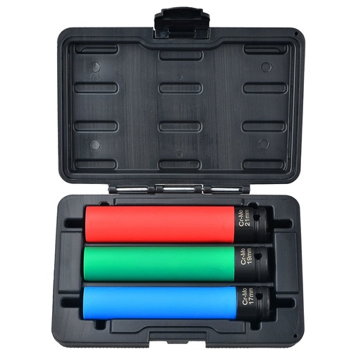[CL104413] ⬡ 1/2" Dr. Deep impact wheel nut socket set 3pcs L=150mm (CL104413, CHANGLU TOOLS)