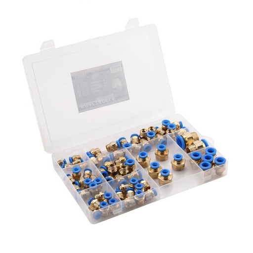 [KD5853] ⬡ Set of threaded pneumatic quick connectors (4 - 16mm)(1/8"+1/4"+1/2") 72pcs (KD5853)