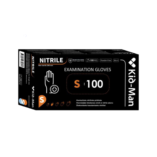 [NIGLXL100BK] ⬡ Vienkartinės nitrilo pirštinės KID MAN 10 (XL) (100 vnt.) (NIGLXL100BK)