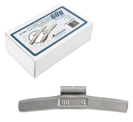 [01-00-46] ᴿᴰ Clip-on FE weights FIVE STARS 60 g, for steel rims (01-00-46, FIVE STARS)