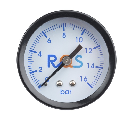 [05-00-36] ᴿᴰ Manometrs spiediena regulatoram 0–16 bar RQS, 1/4″ (05-00-36, REDATS)