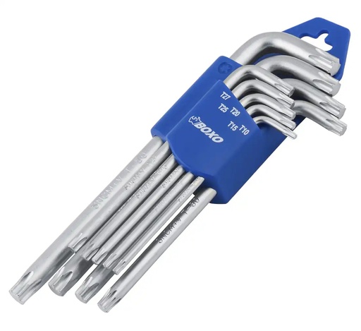 [07-00-32] ᴿᴰ Torx atslēgu komplekts L-veida 175 mm, 9 gab. BOXO (07-00-32, BOXO)